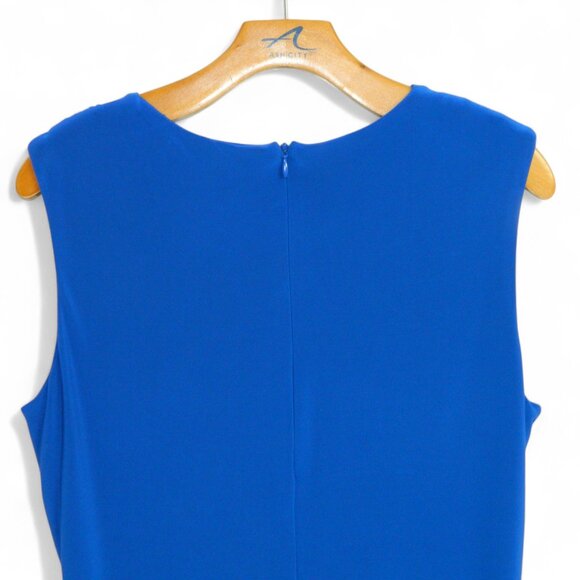 Frank Lyman Royal Blue Studded Rouched Holiday Party Cocktail Sheath Dress Sz14 - Picture 9 of 12